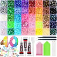 32,000pcs/40 Colors/3mm Flat Bottom Rhinestone Set, Multi-Color Handmade Gems Set With Pickup Pen And Tweezers. Suitable For DIY, Clothing, Shoes Sparkling Jewelry - Colorful Mixed Color Palette., Gift Ideas - Boxed Set - View 18