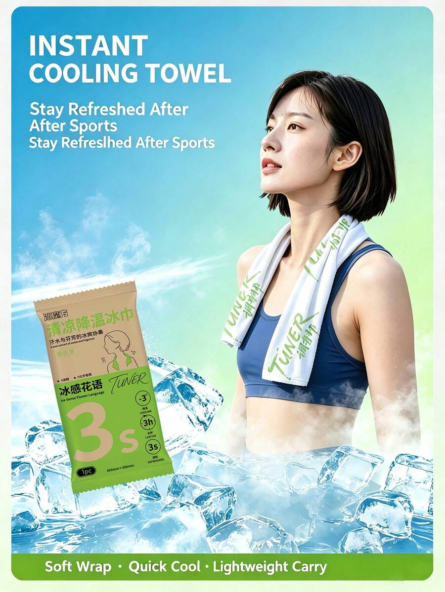 1/5/10pcs Cooling Ice Towel, Soft, Absorbent, Summer Essential, Multiple Uses, Suitable For Sports, Fitness, Camping, Cycling, Golf, Running, Fishing And Various Outdoor Activities - Cooling Ice Towel - View 1
