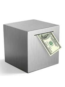 Stainless Steel Piggy Bank For Adults And Children, Helps Budgeting And Saving - Grey - View 7