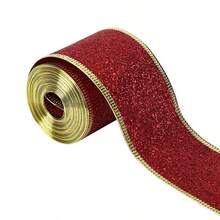 Classic Christmas Glitter Metallic Ribbon, 1.5 Inch Wide Durable Multi-Purpose Holiday Craft Ribbon, Suitable For Christmas Decoration, Christmas Gift Wrapping And Christmas Bow Wreath Making, Handmade DIY Sewing Supplies - Multicolor - View 13