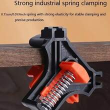 90 Degree Right Angle Woodworking Clamps 4pcs Strong High Spring Clamps Single-Hand Right Angle Fixing Clamps For Picture Frame Background Wall Panel Clamps Dust-Proof Stackable Storage Box Set Woodworking Tools - A - View 9