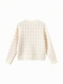 Balabala Soft Knit Sweater Top For Tween Girls Comfortable Spring Autumn Wear - White Tone - View 5