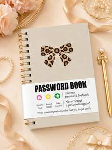 1set Spiral Password Organizer Notebook With Website, Username, Password/Hint, Email/Phone & Notes Sections, Office Desk Accessories Office Supplies, Halloween Gifts For Home & Work - A6 - View 8
