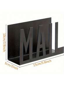 Modern Minimalist Black Metal Hollow Mail Letter Organizer, Desktop Mail Sorting File Organizer, Office Envelope Document Storage, Simple Decorative - Multicolor - View 3