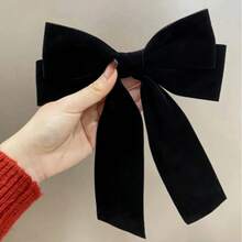 1pc Large Velvet Bow Hair Clip, Large Satin Ribbon Hair Accessory, Korean Style Women's Hair Decoration, Cute Back Hair Ornament, Suitable For Daily Wear And Party - Multicolor - View 7