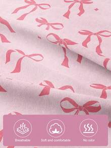1pc Lightweight Breathable Pillowcase, Cartoon Pattern Soft Pillowcase, Pink Bow Pattern, Envelope Closure, Wrinkle-Resistant, Gentle On Hair And Skin, Improves Sleep, No Filling, Bedding, Soft And Breathable, Bedroom Decor, Room Decor - Multicolor - View 10