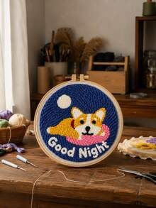 Customized Text Handmade Crafts, Personalized Wall Decor, DIY Punch Needle Embroidery Kit, Animal Pattern Embroidery Set, Creative Children's Gift, Bedroom Decoration, DIY Punch Needle Art - Multicolor - View 7