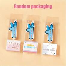 Bowknot Number Happy Birthday Candles, Cute Cartoon Creative Birthday Cake Decoration Candles - View 19