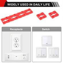 Kit de 20 piezas de espaciadores para tomacorrientes eléctricos, cuñas rojas duraderas para extensor de caja eléctrica, para arreglar tomacorrientes y enchufes de pared sueltos, inestables, hundidos y desalineados, herrajes de instalación segura de enchufes para proyectos de reparación eléctrica del hogar y mantenimiento de cableado DIY - Multicolor - Ver 8