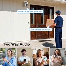 szsinocam Kamera Keamanan WiFi 2.4G Lensa Ganda 1080P, Deteksi Manusia & Hewan Peliharaan AI, Penglihatan Malam Berwarna Penuh, Audio Dua Arah, Peringatan Gerak, IP66, Untuk Rumah, Halaman, Dalam Ruangan, dan Luar Ruangan - Putih - View 6