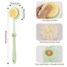 Double-Sided Back Brush, Soft And Hard Bristle Design - 15.6 Inch Long Handle Shower Brush, Non-Slip Grip, Suitable For Dry And Wet Use, Universal For Men, Women And Elderly, Cleans Hard-To-Reach Areas, Lymphatic Massage, Quick-Dry Hygienic Design - A - View 3