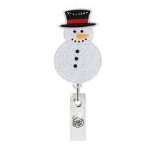 1pc Christmas Stretchable Badge, Snowman Elk Christmas Tree Acrylic Badge Clip, Suitable For Nurses, Doctors, Teachers, Homecoming Season, Halloween, Christmas - A - View 9