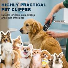 LQT Professional Electric Pet Hair Clippers, USB Rechargeable Trimmer With Digital Display, Powerful Motor Wireless Dog Grooming Set, Low Noise Thick Hair Trimming Tool, Professional Pet Grooming Kit Suitable For Cats And Dogs - View 6