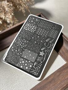 Star Nail Art Print Steel Plate Fine Star Dot Chain Mesh Pattern DIY Nail Transfer Template - Multicolor - View 13