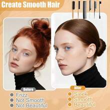 6PCS Boar Bristle Slick Back Hair Brush With Edge Brush Rat Tail Comb, Wide Tooth Comb For Men Women - Black - View 2