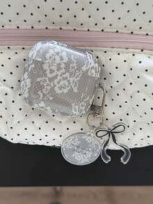 Grey Lace Lily Flower Protective Case For Pods 4, Pro 3, Pods Pro 2, 3rd Gen Apple Wireless Bluetooth Earphone Shell, Pods 2, For Women - Grey - View 2