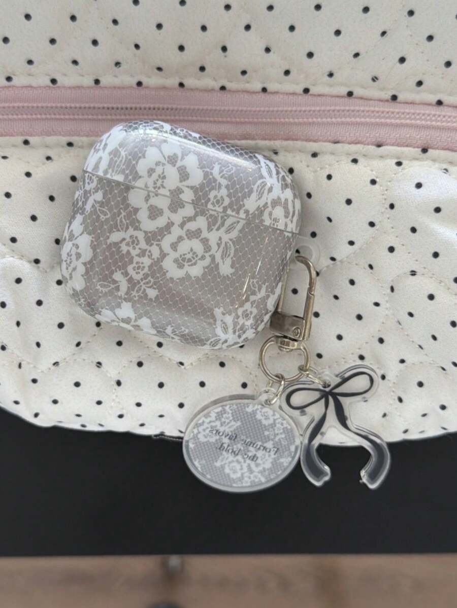 Grey Lace Lily Flower Protective Case For Pods 4, Pro 3, Pods Pro 2, 3rd Gen Apple Wireless Bluetooth Earphone Shell, Pods 2, For Women