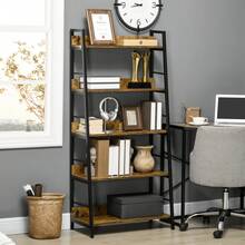 Industriële schuine boekenkast met 5 planken, 70L x 35B x 150H cm - A - Bekijken 3