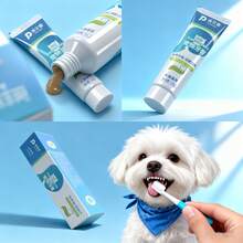 PC Petclear Dual-Action Pet Toothpaste, Universal Oral Care For Cats And Dogs. Dual-Action Formula For Cleaning And Tooth Protection, Deeply Cleans Tooth Surface Dirt, Reduces Plaque Buildup, Long-Lasting Fresh Breath, Improves Oral Odor, Suitable For Daily Pet Tooth Cleaning And Maintenance. - Baby Blue - View 7