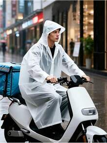 Adult Unisex Thickened EVA Reusable Raincoat With Hood And Drawstring, Long Style, Suitable For Outdoor Camping And Hiking - Multicolor - View 10