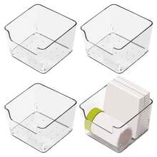 2pcs/4pcs Transparent Acrylic Storage Boxes, Desktop Organizer, Open Small Storage Bins, Makeup Stationery Miscellaneous Items Organizer, Vanity Drawer Divider Storage Baskets - Square - View 10