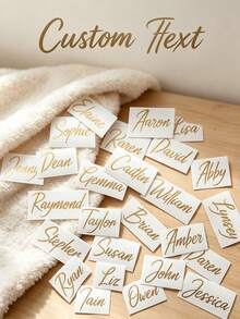 1pc Personalized Customized Name/Photo Label Sticker, 3-6 Inch Label, Name Decal, Photo Sticker, Customized Decal Sticker, Name Sticker, Date Sticker, Handmade, Handwritten Style, Wedding Sticker, Customizable Holographic Name Sticker Wedding Favor - Multicolor - View 8
