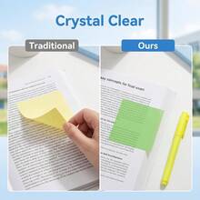 80 Sheets Transparent Pull-Out Sticky Notes | Magic Stationery Pull-Out Divider Sticky Notes, 3x3 Inch Transparent Reusable Office Sticky Notes, Suitable For Office Work, Glitter Sticky Notes, Shiny Sticky Notes, Smooth Writing, Waterproof Quick Dry, No Clogging, No Residue, Resealable, Office Supplies Work Accessories, Strong Adhesion, Gift For Classmates, Teachers, Christmas And Halloween Greeting Cards - A - View 3
