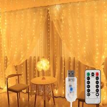 LED Garland Curtain Lights, 8 Modes, USB Powered, With Remote Control, Fairy String Lights, Perfect For Wedding, Christmas, Home Decor - USB Curtain Light - View 17