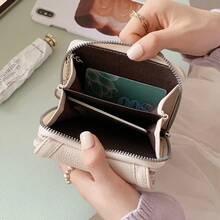Women's Snap Button Zipper Wallet, Multi-Card Slot Wallet - Multicolor - View 2