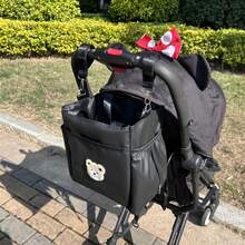 1pc Bear Pattern Multi-Function Stroller Organizer Bag, Can Hold Water Bottle, Milk Bottle, Diapers, Tissues, Organized Storage Convenient - Multicolor - View 2