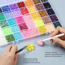 Set Rhinestone Resin Warna-warni 4mm dengan Kisi 40/28/24/15, Dekorasi DIY Buatan Tangan/Casing Ponsel/Pakaian DIY | Kit Bahan Rhinestone Aneka Warna - Set - View 5
