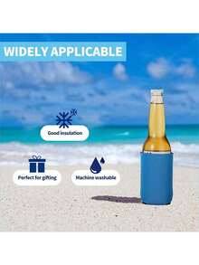 8pcs Blank Beer Can Sleeves, Foldable Reusable Foam Can Holders, Non-Slip Neoprene Can Sleeves, Suitable For Beer, Soda Cans And Other Beverage Bottles - 8pack - View 5