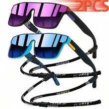 WSZ 2PCS Fashion Glasses With Chain Straps Offering Variety Of Color Unisex Accessories Are Suitable For Driving Travel Vacations And Outdoor Activities - GL-2PCSF766 - View 2
