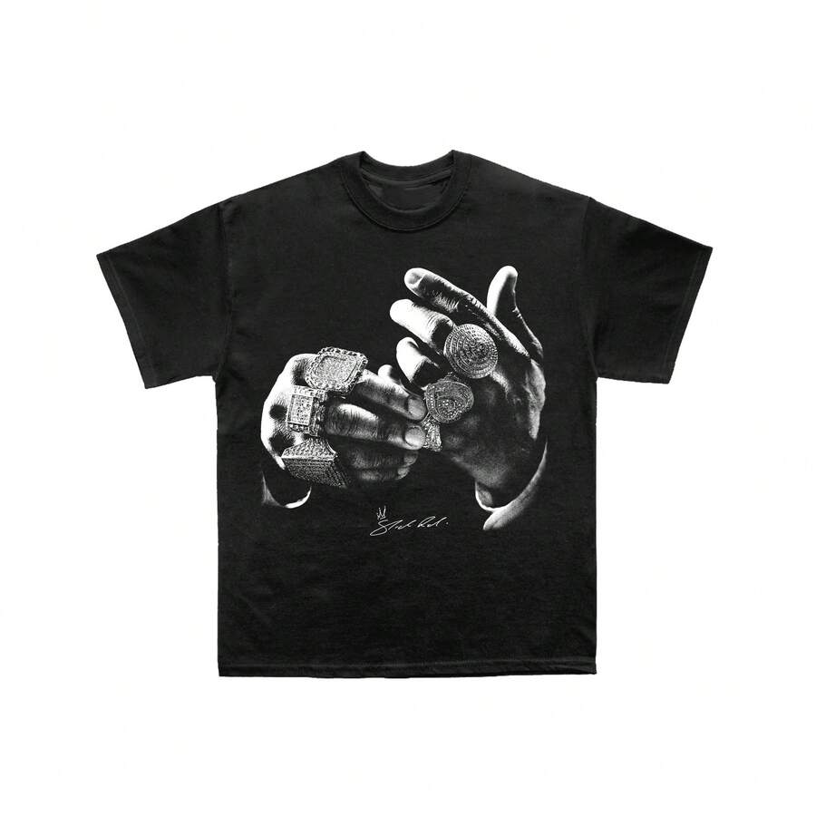 Unisex Pure Cotton T-Shirt Pxxr Gvng T-Shirt | Spanish Trap Urban Clothing | 3D Bling Hip Hop Design | Vintage Aesthetic Yung Beef Kaydy Cain, - Black 8 - View 1