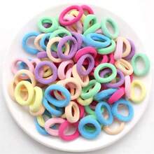 150/300/450pcs/Packs Of Colorful Hair Ties, Durable And Non-Damaging To Hair. Perfect For Cute Girls Using Them For Everyday Ponytails. - Multicolor - View 2