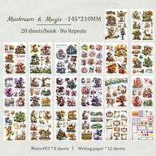 DanSoul 20 Sheets Large Size Country Style Theme Sticker Book, Adult Use, Pre-Cut Dual Material Waterproof Matte PET, Scrapbook Material, Aesthetic Stickers, Junk Journal DIY Craft Supplies - Journaling Stickers - View 13