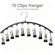 2-In-1 Multi-Clip Hanger, Multifunctional Windproof Drying Rack With Non-Slip Holes, Suitable For Socks, Underwear, Towels, Scarves, Space-Saving Laundry Storage And Drying Rack For Home - Multicolor - View 8