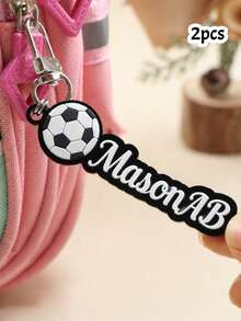 LICVIC Custom Soccer Name Keychain, Personalized Bag Charm, Sporty Backpack Accessory, Customized Football Keychains, Customizable Christmas Gift, Key Chain - Style a - View 8