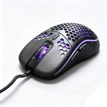 1pc Honeycomb Wired Gaming Mouse With RGB Switch, 2400 Adjustable DPI, Ergonomic Lightweight Design And High Precision Sensor, Suitable For PC Gamers - 彩色 - 查看 11
