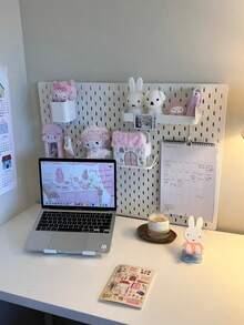 70*50cm No-Drill Pegboard Wall Storage Shelf Vertical Desktop Pegboard Dorm Kitchen Bathroom Home Desk Wall-Mounted Shelf No-Nail Display Rack Wall Storage Organizer - View 5