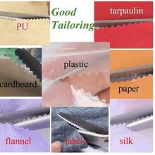 Green Safety Edge Scissors, Comfortable Grip, Hand-Held Serrated Sewing Scissors, Professional Tailoring - Zigzag Stitch - View 5