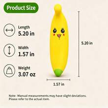 1pc Banana Shaped Squeeze Pop Toy, Soft Squeezable Sensory Toy With Squeak Sound, Suitable For Halloween Christmas Party Favors, Children Gifts And Stress Relief - Multicolor - View 7