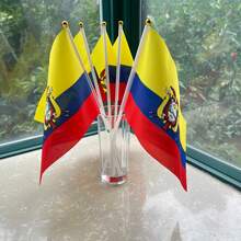 A Set Of Ecuador Flags,Including 1pc Ecuador Window Hanging Flag And 5pcs Ecuador Hand-Held Flags, Made Of Polyester, Home Decor, Outdoor Decor, Auto Decor, Yard Decor, Garden Decorations - A - View 6