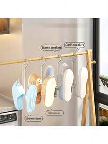 1/2/4/6/8/10pcs Stainless Steel Shoe Rack, Home Shoe Storage Rack, Outdoor Balcony Windproof Hanging Hook, Shoe Drying Rack, Home Stainless Steel Shoe Hanging Hook - 2/4 Pack, Metal Space-Saving Rack With Hooks - Multicolor - View 4
