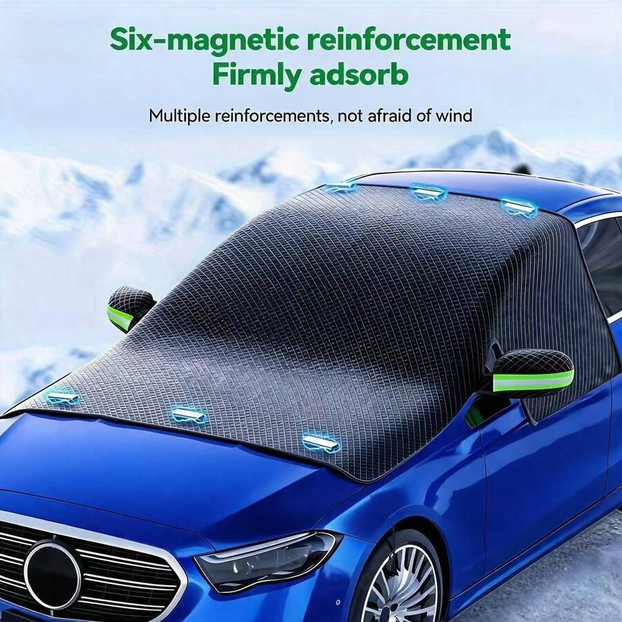 1 Set 2 Colors 210D Oxford Cloth Snow Cover, Foldable For Easy Storage, Frost-Proof, Snow-Proof, Leaf-Proof, Fits Sedan And SUV - Snow Cover - View 1
