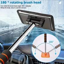 4pcs Car Glass Brush And Replacement Cloth, With Extendable Handle, Portable Car Cleaning Tool, Suitable For Efficient Cleaning Of Car Windows And Glass, Car Cleaning Accessories, Random Color - A - View 9