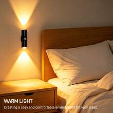 New Magnetic Wall Light, USB Rechargeable Night Light, Smart Sensor Wall Light, Three Color Temperature Peephole Style Ambient Light, Suitable For Stairs, Living Room, Bedroom, Hallway, Balcony, Etc., Perfect Holiday Gift - 1-pack Wall Light Black - View 8