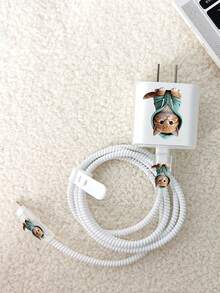 Cat Data Cable Storage Protection Set, Suitable Compatible With Apple/18W20W Mobile Phone Charging Cable Fixed Clip Protection Case, Data Cable Anti Breakage, Cute Cat Data Cable Protection Case - Multicolor - View 4