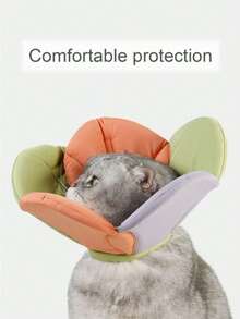 Fabric Flower Shaped Adjustable Elizabethan Collar For Cats, Post-Surgery Recovery Anti-Licking, Suitable For Cats And Dogs Of All Sizes, All-Season Use - Multicolor - View 5