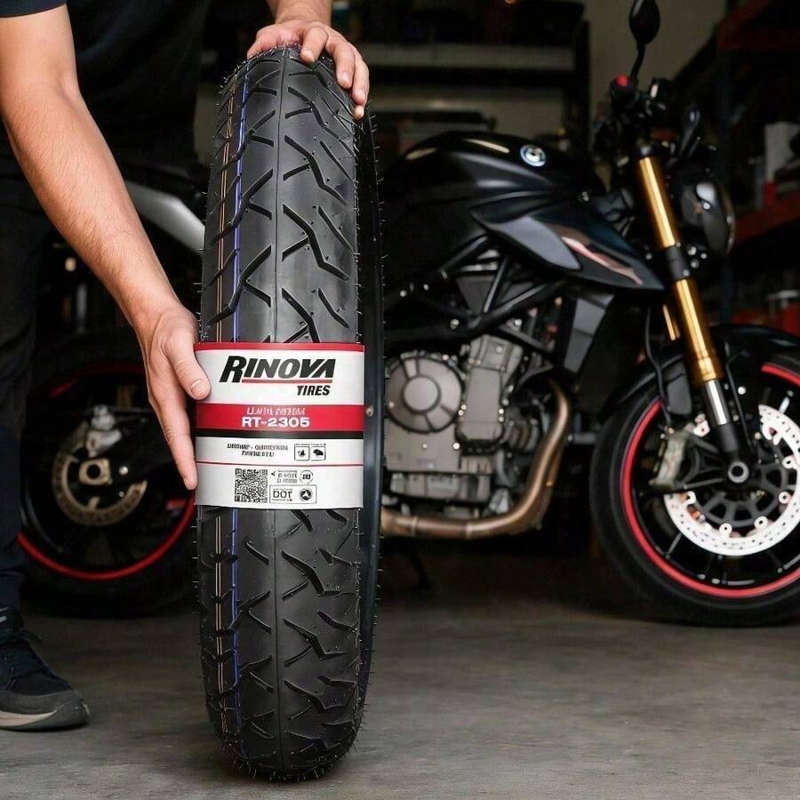 Sport Or Track Tire 300-17 RT-2305 TL 50L RINOVA TIRES - Black - View 1